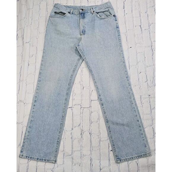 LEE Made USA VINTAGE Cotton Jeans Straight Leg Light Wash E156-030 MENS 38X34 - Picture 1 of 11